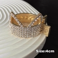 Pinza per capelli a gatto dorata con strass, piccolo accessorio geometrico da 4cm - Coda di cavallo alta [Orecchie di gatto] Oro