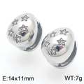Silberne sternförmige Ohrhänger mit Kristallen, Größe 14x11mm und 7g Gewicht - Pentagramm Zirkonia Eiförmige Creole / Stahlfarbe