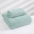 Absorbent light mint green waffle weave microfiber towel set for bathroom use - Towel 35*75cm / Pineapple Grid Matcha Green