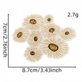 Crèmewitte madeliefje geborduurde patch met afmetingen van 8,7 cm bij 7 cm - Madeliefje Patch 11#