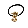 Modieus gouden zeepaardje haarband elastisch paardenstaart accessoire voor dames en meisjes. - Zeepaardje Stijl Twee