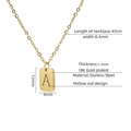 18K vergulde roestvrijstalen ketting met letter A, 45cm kettinglengte en holle vormgeving - Letter A - Goud