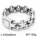 Pulsera punk pesada en acabado plata antigua con eslabones de 20 mm para hombre - Pulsera de Plata Antigua
