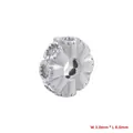 Close-up of honeycomb spacer bead with micro-pave zircons for DIY jewelry design - Style B: Star Gear (VZ429B1) / 3*8mm / White Gold