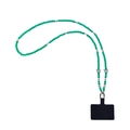 Catena per cellulare retrò con perline verde smeraldo, farfalle e fiori d'argento - Stile da Collo 88cm