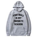 Gray hoodie with American football lettering print and ribbed cuffs in size M - S / Tops / Marl Grey