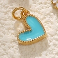 Lava heart pendant in gold-plated frame with turquoise enamel finish accessory - Blue Heart Pendant