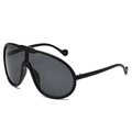 Gafas de sol de montura completa sobredimensionada negro brillante lente gris - Montura Negra Lentes Gris Negro