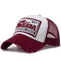 Casquette trucker bordeaux et blanc avec broderie Indian No.7 et filet à l'arrière - Réglable / Bordeaux