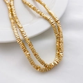 Perline quadrate in ematite placcate in oro per creazione di gioielli fai da te - Distanziatore Quadrato Curvo (8#) / 4*1.8mm (1 Filo) / Oro