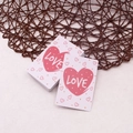 Mini floral greeting card with pink heart and Love text for gift bouquet decoration - Simple Shape Blessing Card - #6 Pink Heart