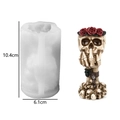 Halloween skull and rose silicone mold for DIY candles with hand covering mouth design - Skull Covering Mouth