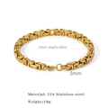 Golden Byzantine chain bracelet in 316 stainless steel with 5mm width and 20cm length - Length 20cm Width 5mm / Full Gold Color