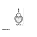 Detailed size chart of heart pendant measuring 1.5 by 1.85cm weighing 4.2g - [XKE0196] Double Sided Heart Earrings Steel