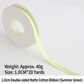 1.0cm summer green matte cotton ribbon roll for gift wrapping and DIY crafts - Double-sided Matte Cotton / 1.0cm Wide * 20 Yards / Summer Green