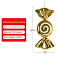 18cm golden candy Christmas ornament with white spiral painting for tree decor - 18cm Gold Round Spiral