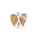 Cartoon Papillon dog ID tag with colorful enamel finish and stainless steel ring - 13 Papillon