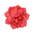 Macro detail of red layered fabric flower accessory with realistic petal texture - Tomato Red