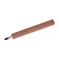 Portable telescopic makeup brush with matte pink finish and synthetic fiber bristles - Tan