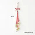 Campanelli dorati con stelle su nastro a quadri rosso e bianco per decorazione - Campana a Quadri Rossi Piccola
