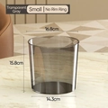 Transparent grey desktop trash bin, small round size with 15.8cm height for desks - Mini/No Press Ring / Transparent Gray