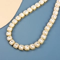 Hip hop tennis chain necklace with square crystals and small diamonds in golden finish - 20inch(50cm) / Gold