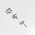 Minimalistisches Set aus silbernen geometrischen Haarklammern mit poliertem Finish - Silberner Kreis 3er-Set