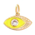 Evil eye jewelry charm in gold-plated brass with bright yellow and white enamel details - Eye Shape Yellow White M916979-2