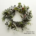 30cm Christmas wreath with frosted pine needles, pine cones and white pearls - 30CM Wreath