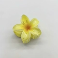Yellow translucent resin frangipani flower hair claw clip with gradient orange center - 6x5x3.8CM / Light Yellow