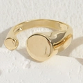 Anillo abierto dorado con circonita y concha de diseño minimalista muy elegante - Anillo Liso (JZ0159-2)