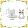 Easter bunny silicone mold for resin craft with detailed product dimensions in inches - Hollow Rabbit