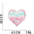 Detail of 6.5cm heart glitter embroidery patch with blue white pink gradient effect - No.10-Colorful Heart
