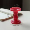 Pink medium Roman column glass candle holder with precise dimensions and measurements - Pink Medium