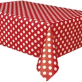 Mantel desechable rojo con lunares blancos para fiestas de cumpleaños infantiles - Lunares Rojos