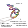 Especificaciones detalladas de tamaño del anillo serpiente 18K con medidas e impermeabilidad - Color Arcoíris (YYR023088-C)