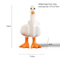 Divertente statuetta a forma di papera con dito medio in resina con dimensioni - Anatra Classica con Dito Medio