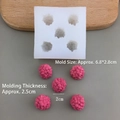 5-cavity berry silicone mold for DIY chocolate fondant and resin crafts in white - Silicone / Extra Large 5-hole Raspberry Mold Semi-transparent