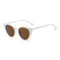 Occhiali da sole cat-eye bianchi con lenti marroni ed eleganti dettagli dorati - Montatura Bianca Lenti Marroni
