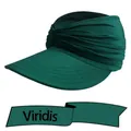 Women's emerald green sun visor hat with stylish pleated knit texture and elastic band - One Size / Verdant