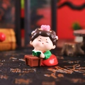 Statuina stile corte cinese di una ragazza in Hanfu che legge un libro, decorazione - 1056-2D Piccolo Lettura