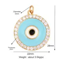 Evil eye pendant in gold-plated copper with blue enamel and sparkling zircon border - Blue White Enamel M186920