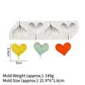 White silicone heart lollipop mold with 4 cavities for chocolate and baking tools - 1# (4-Cavity Heart) / Gray