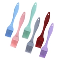 Set of 6 translucent silicone oil brushes in various colors for baking and grilling - Split Oil Brush / Black