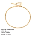 Exquisites Fußkettchen aus 14K vergoldetem Edelstahl, 2,4 mm breit und längenverstellbar - 宽2.4MM-长20+3CM / Gold