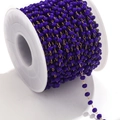 Deep purple faceted beads on golden stainless steel chain for DIY jewelry making - Gold-Royal Blue