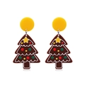 Festive Christmas tree acrylic earrings with colorful bell and star decorations - Star Christmas Tree