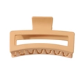 Matte nude pink rectangular hair claw clip for thick hair with frosted finish - #14 Khaki - 13cm / Bulk (No Packaging)