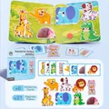 Tier-Magnetpuzzle-Set mit faltbarem Brett und 27 Magnetteilen für Kinder - Waldtiere