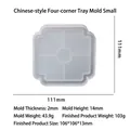 Small square Chinese style resin tray mold with 111mm dimensions for DIY coaster crafting - Small Chinese Style Square Tray Mold
